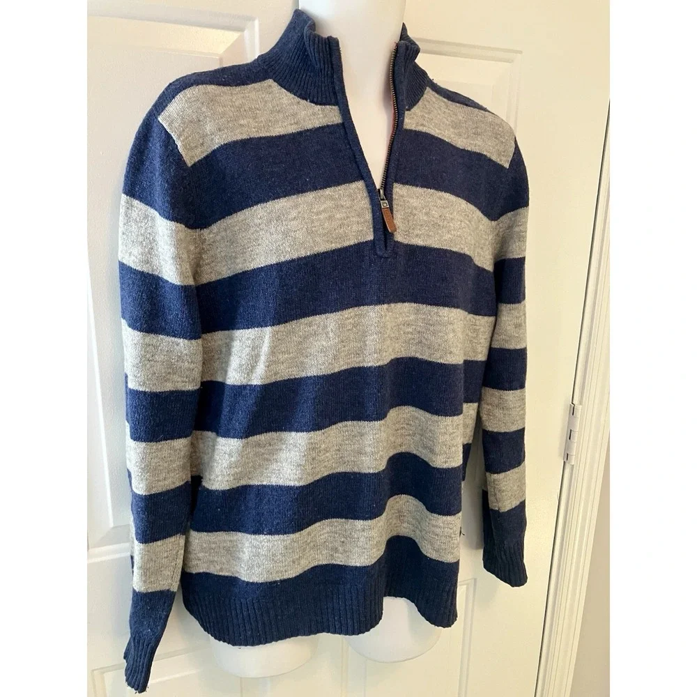 Men's Jack Russell Oakham England Knit Sweater LambsWool Langham Zip Size Medium